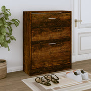 Schoenenkast 63x24x81 cm bewerkt hout gerookt eiken