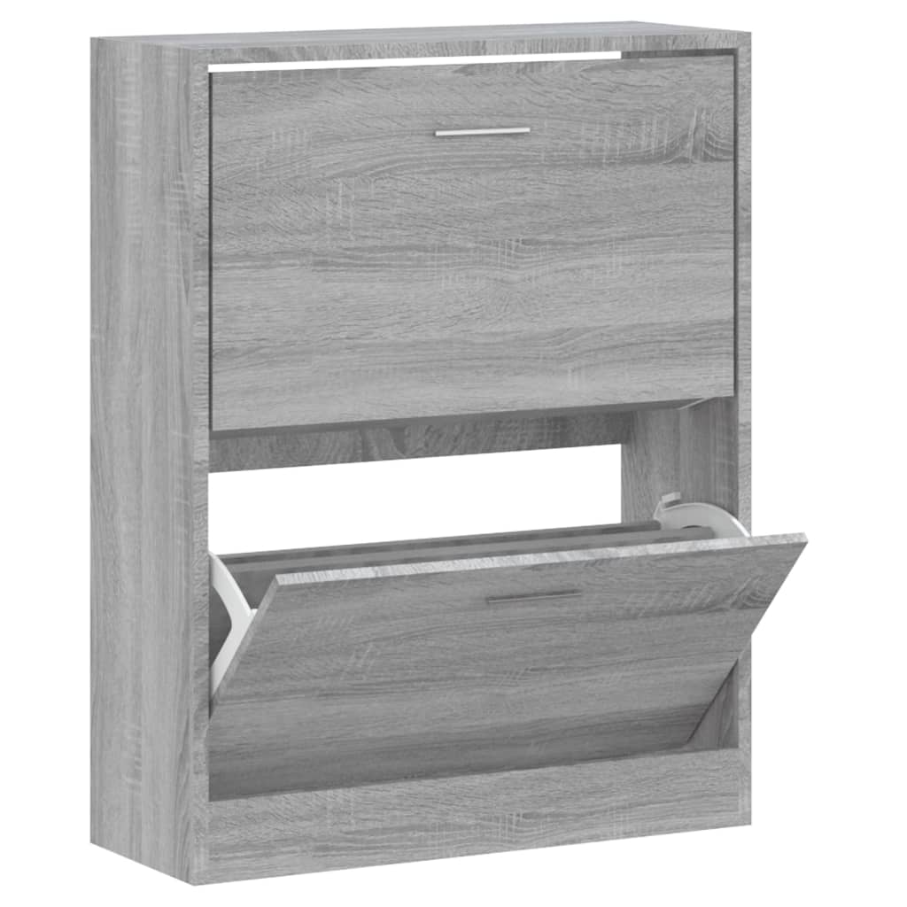 Schoenenkast 63x24x81 cm bewerkt hout grijs sonoma 63 x 24 x 81 cm Grijs sonoma