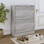 Schoenenkast 63x24x81 cm bewerkt hout grijs