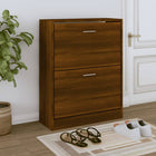 Shoe cabinet 63x24x81 cm engineered wood brown oak colour