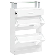 Schoenenkast 63X24X104 Cm Bewerkt Hout Hoogglans Wit
