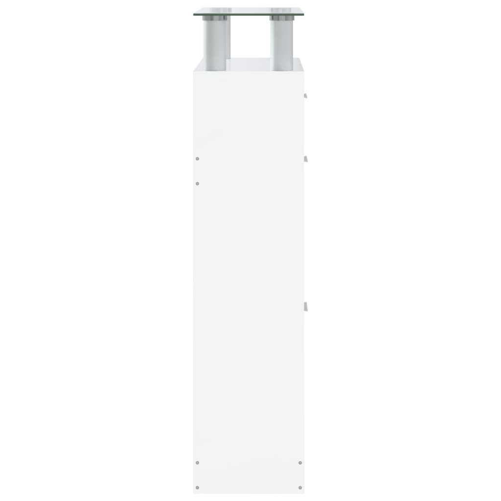 Schoenenkast 63X24X104 Cm Bewerkt Hout Hoogglans Wit