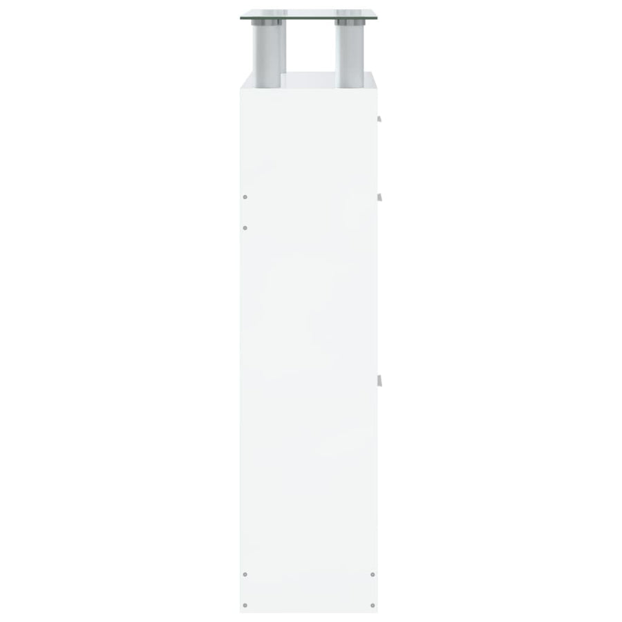 Schoenenkast 63X24X104 Cm Bewerkt Hout Hoogglans Wit
