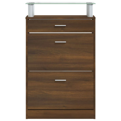 Schoenenkast 63X24X04 Cm Bewerkt Hout bruin eikenkleur