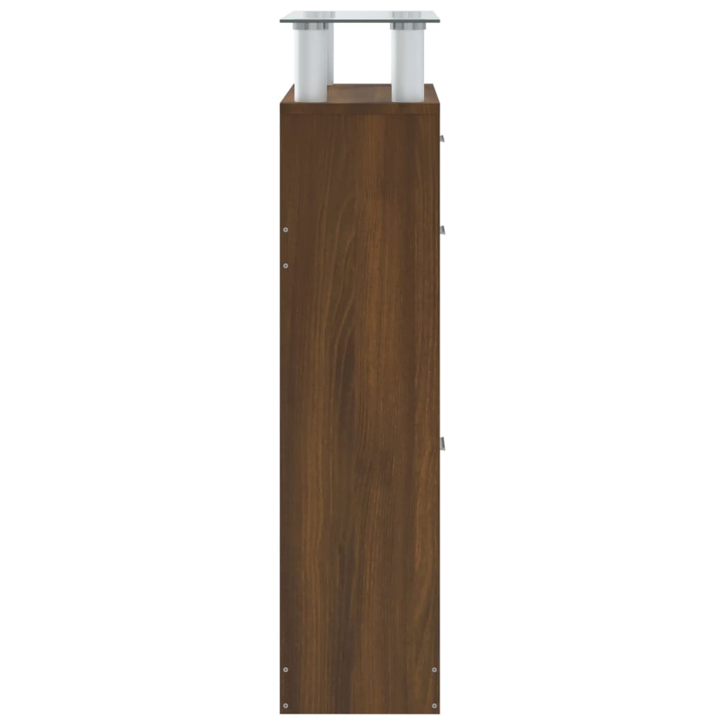 Schoenenkast 63X24X04 Cm Bewerkt Hout bruin eikenkleur