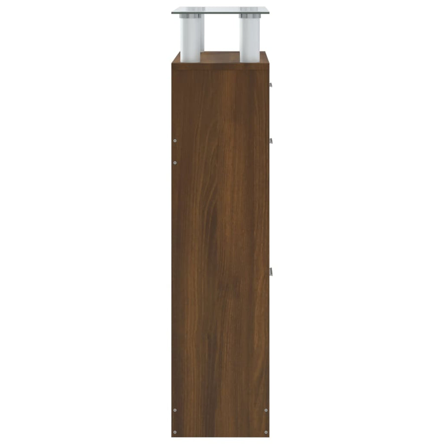 Schoenenkast 63X24X04 Cm Bewerkt Hout bruin eikenkleur