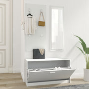 Shoe cabinet set 3-in-1 engineered wood white