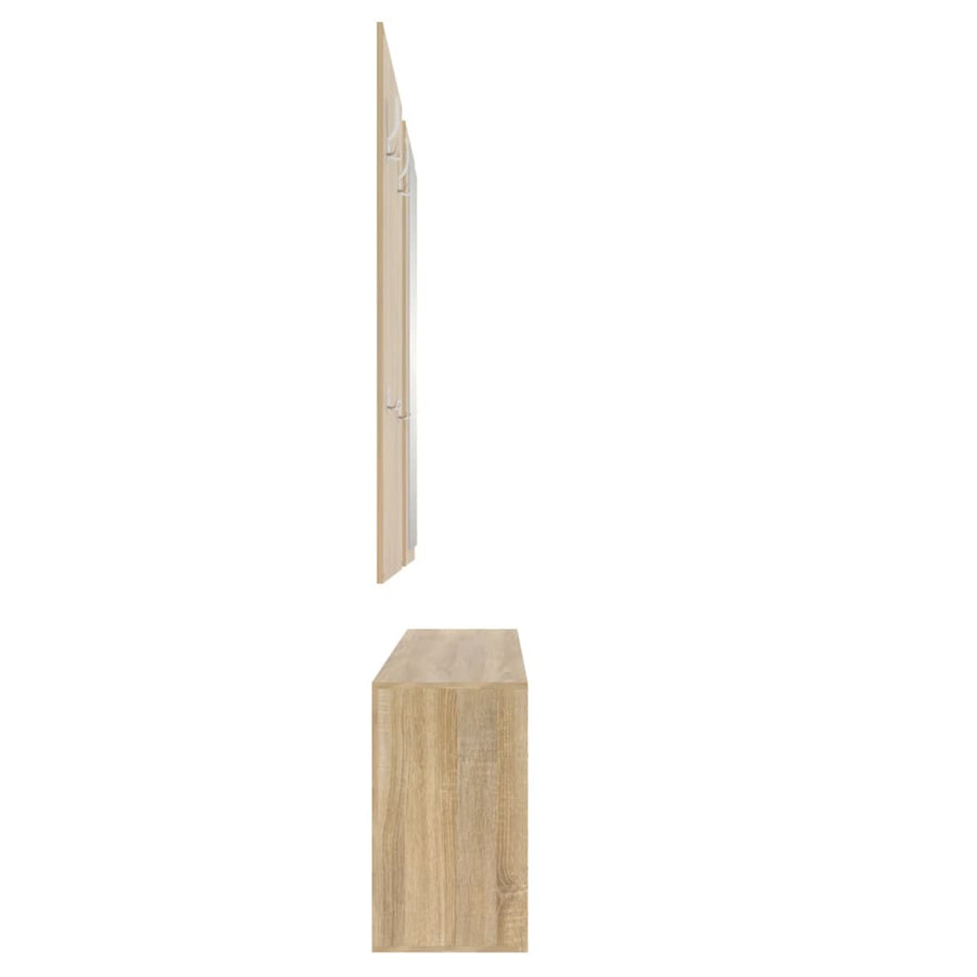 Schoenenkastset 3-In-1 Bewerkt Hout Sonoma Eikenkleurig