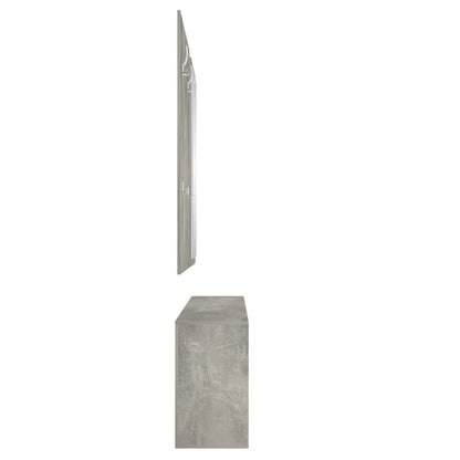 Schoenenkastset 3-In-1 Bewerkt Hout Betongrijs