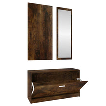 Schoenenkastset 3-in-1 bewerkt hout sonoma eikenkleurig