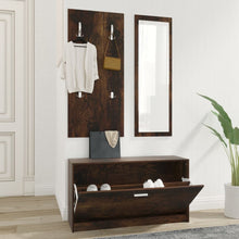 Schoenenkastset 3-in-1 bewerkt hout sonoma eikenkleurig