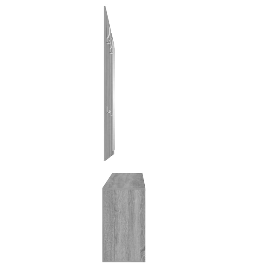 Schoenenkastset 3-In-1 Bewerkt Hout Grijs Sonoma Eiken