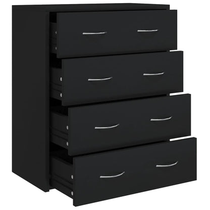 Dressoir Met 4 Lades 60X30,5X7 Cm Zwart