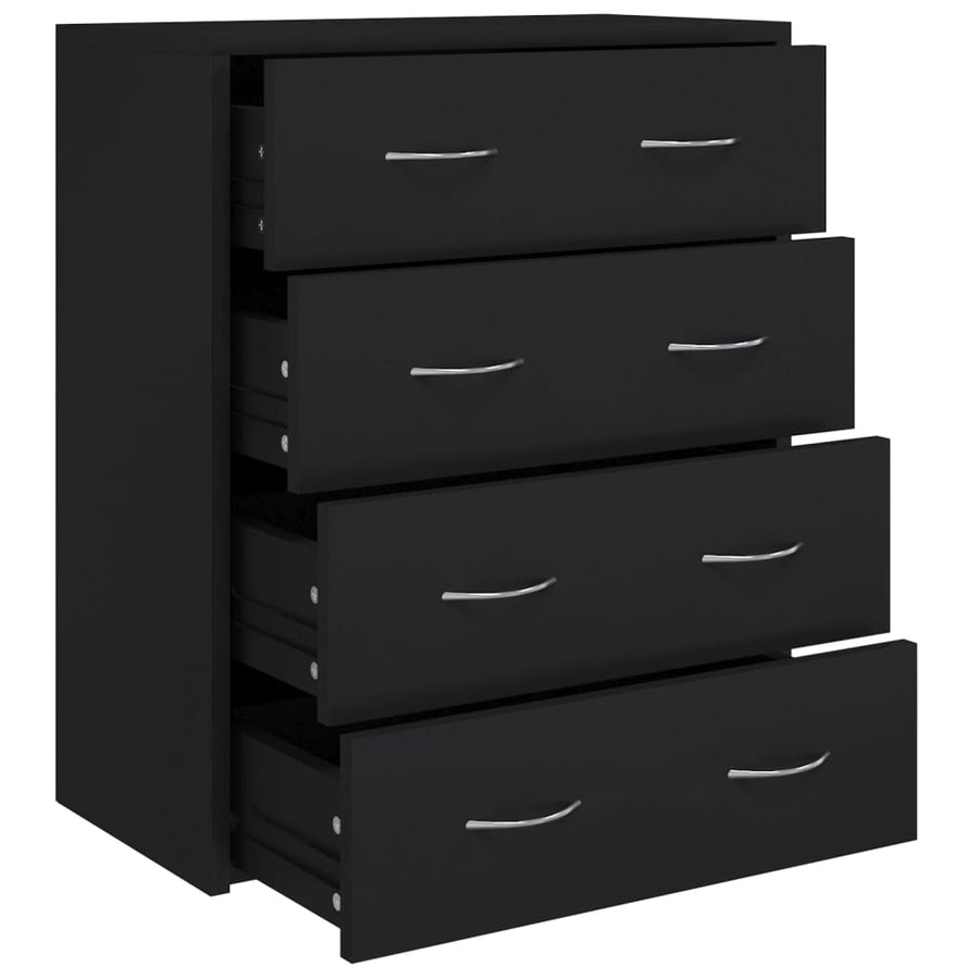 Dressoir Met 4 Lades 60X30,5X7 Cm Zwart