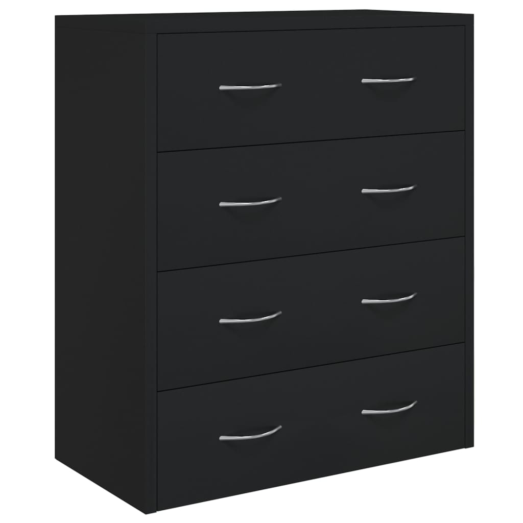 Dressoir Met 4 Lades 60X30,5X7 Cm Zwart
