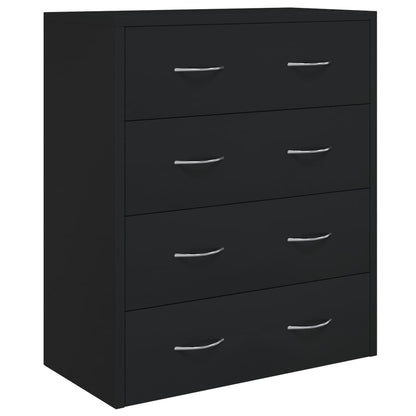 Dressoir Met 4 Lades 60X30,5X7 Cm Zwart