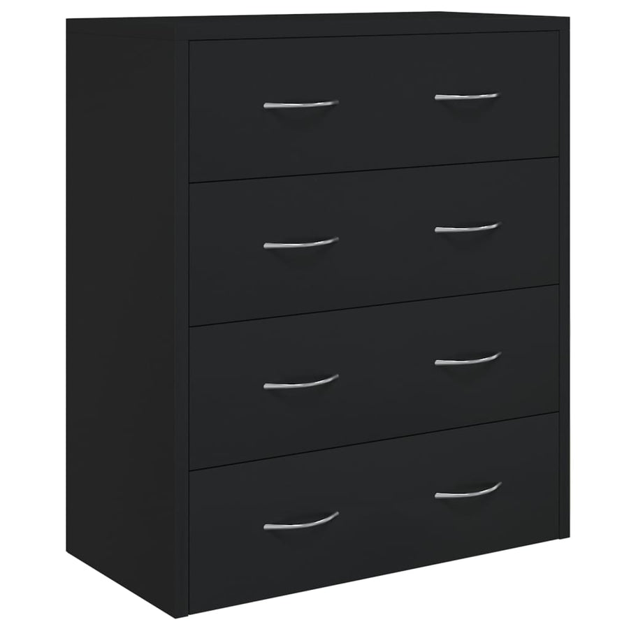 Dressoir Met 4 Lades 60X30,5X7 Cm Zwart