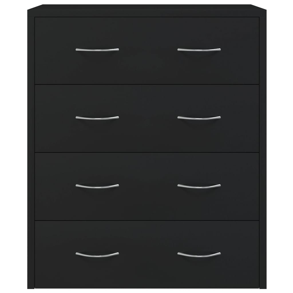Dressoir Met 4 Lades 60X30,5X7 Cm Zwart