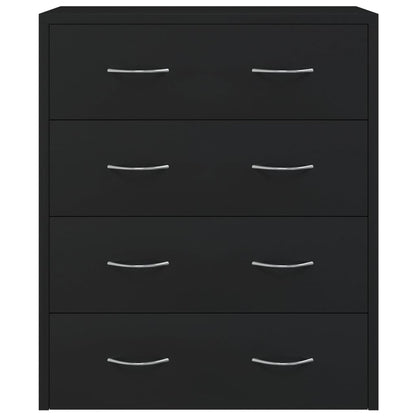 Dressoir Met 4 Lades 60X30,5X7 Cm Zwart