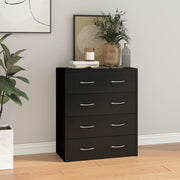 Dressoir 60x30,5x71 cm 4 lades zwart