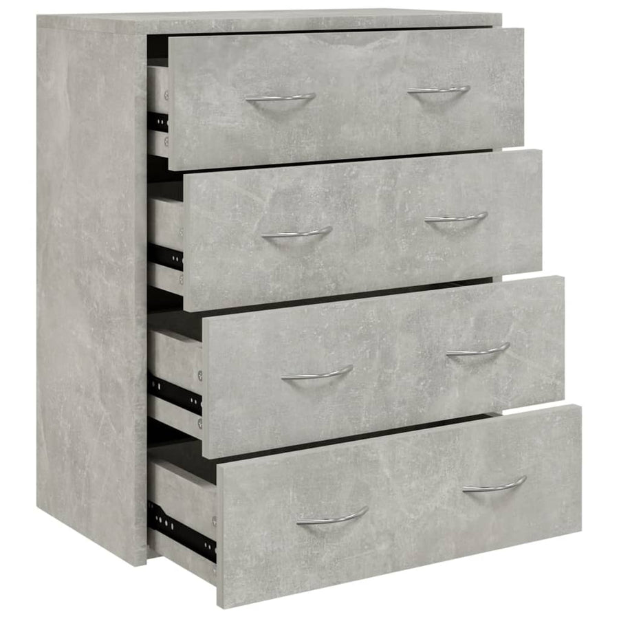 Dressoir Met 4 Lades 60X30,5X7 Cm Betongrijs