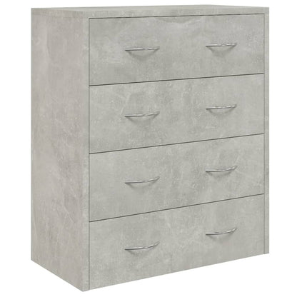 Dressoir Met 4 Lades 60X30,5X7 Cm Betongrijs