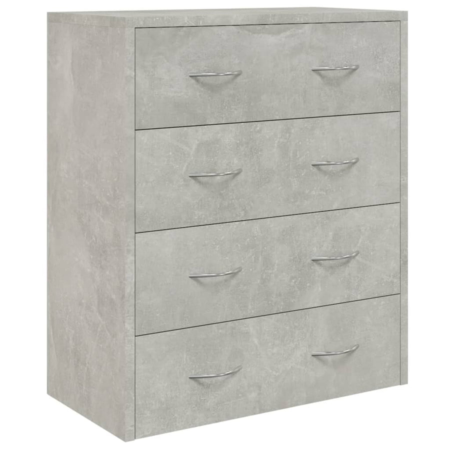 Dressoir Met 4 Lades 60X30,5X7 Cm Betongrijs