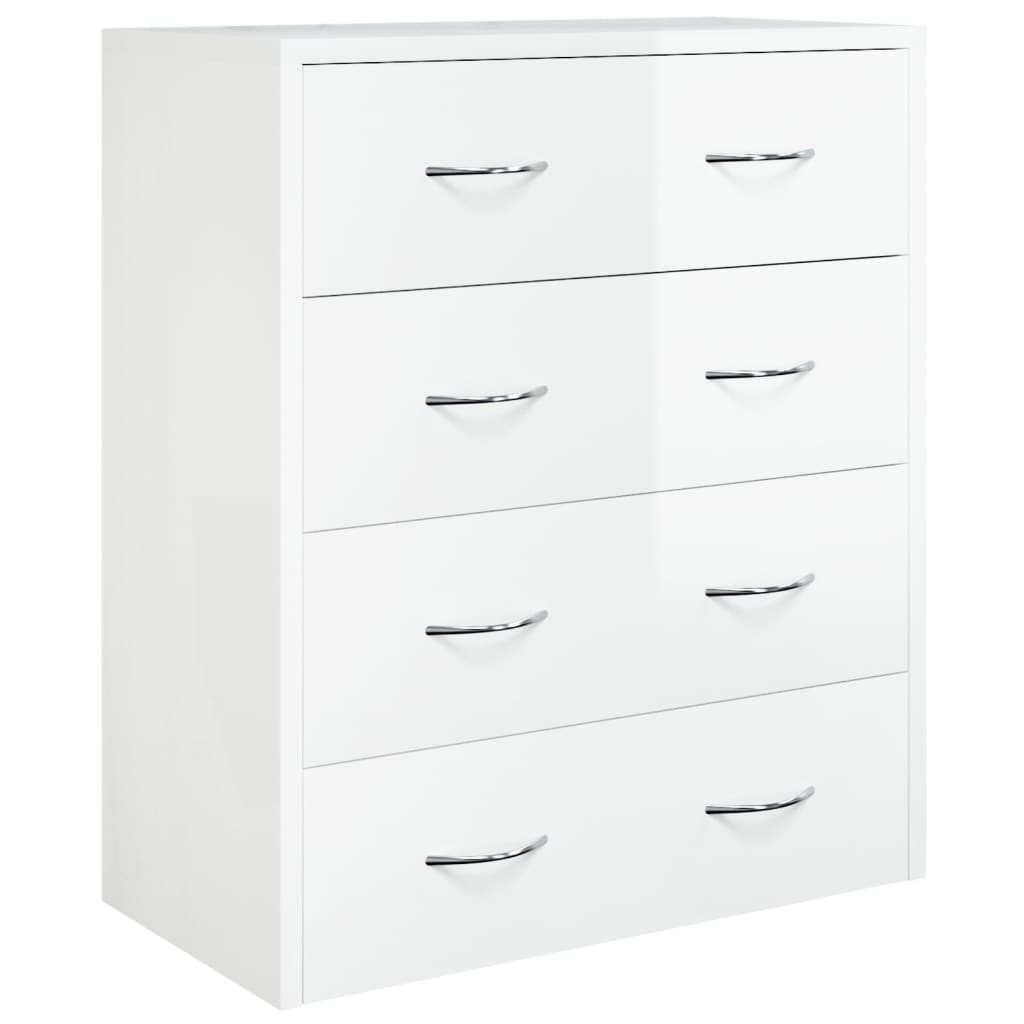 Dressoir Met 4 Lades 60X30,5X7 Cm Hoogglans wit