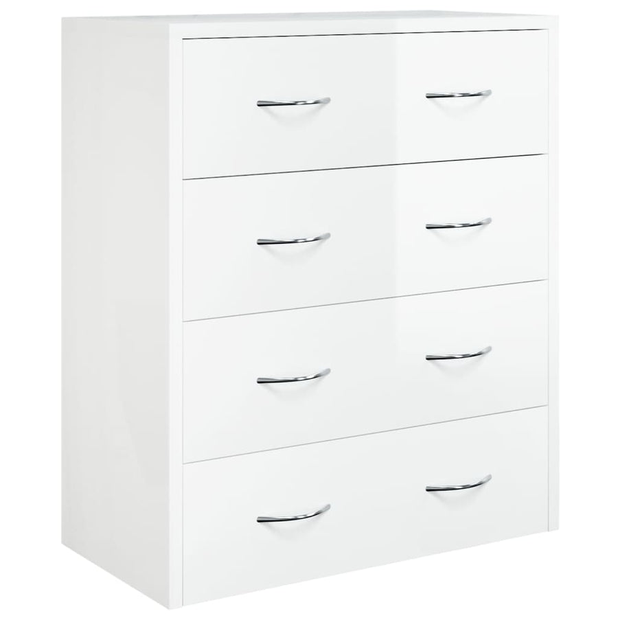Dressoir Met 4 Lades 60X30,5X7 Cm Hoogglans wit