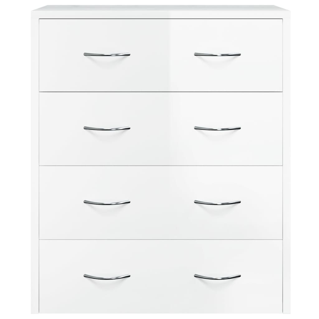 Dressoir Met 4 Lades 60X30,5X7 Cm Hoogglans wit