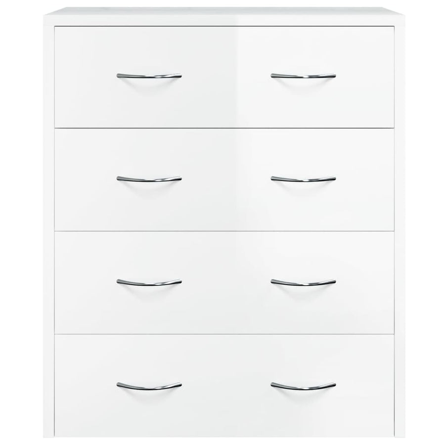 Dressoir Met 4 Lades 60X30,5X7 Cm Hoogglans wit
