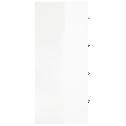 Dressoir Met 4 Lades 60X30,5X7 Cm Hoogglans wit