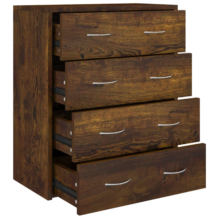 Dressoir Met 4 Lades 60X30,5X7 Cm Gerookt eiken