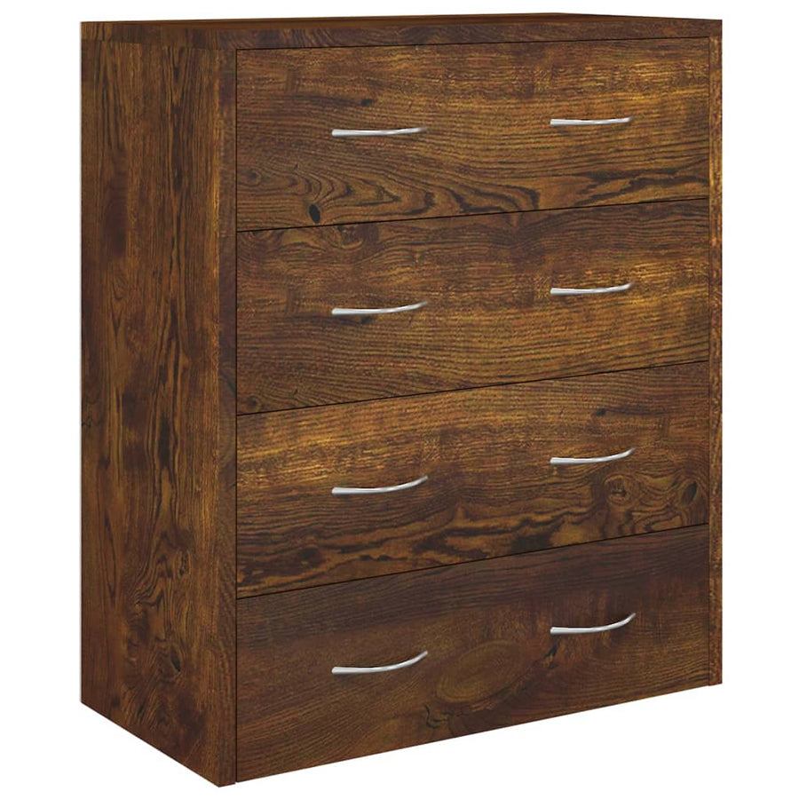 Dressoir Met 4 Lades 60X30,5X7 Cm Gerookt eiken