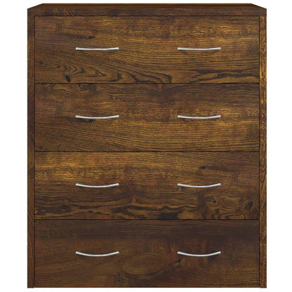 Dressoir Met 4 Lades 60X30,5X7 Cm Gerookt eiken