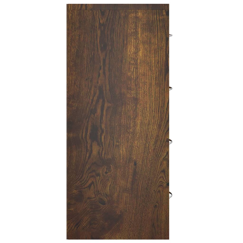 Dressoir Met 4 Lades 60X30,5X7 Cm Gerookt eiken