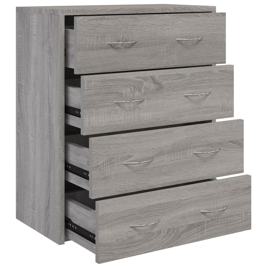 Dressoir Met 4 Lades 60X30,5X7 Cm Grijs sonoma