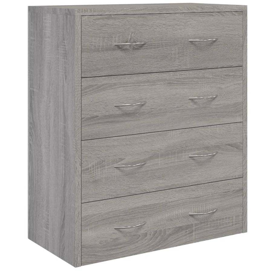 Dressoir Met 4 Lades 60X30,5X7 Cm Grijs sonoma