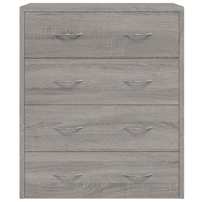 Dressoir Met 4 Lades 60X30,5X7 Cm Grijs sonoma