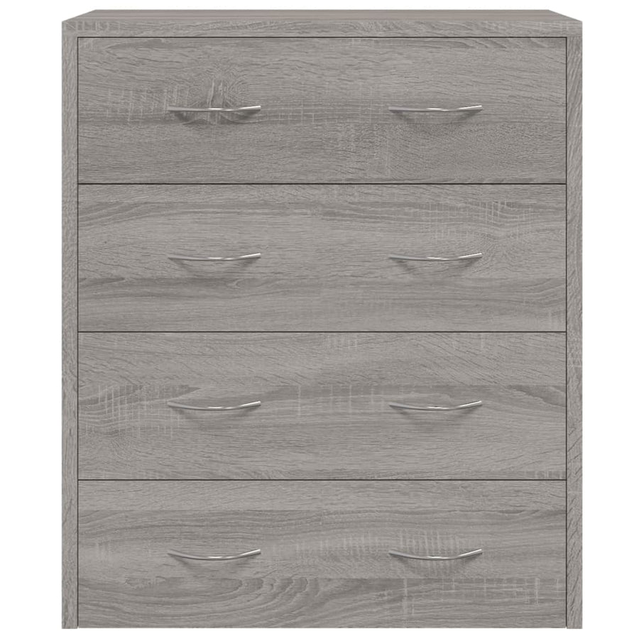 Dressoir Met 4 Lades 60X30,5X7 Cm Grijs sonoma