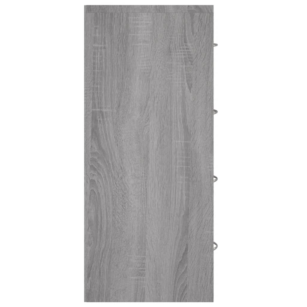 Dressoir Met 4 Lades 60X30,5X7 Cm Grijs sonoma