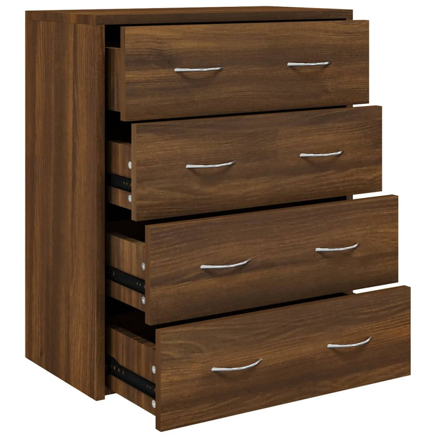 Dressoir Met 4 Lades 60X30,5X7 Cm Bruineiken bruin eikenkleur
