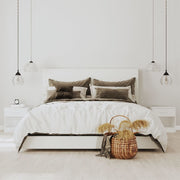 Nachtkastjes 2 st hoogglans wit 36,5x30,5x38 cm