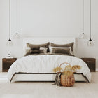 Bedside tables with 2 drawers, smoked oak colour