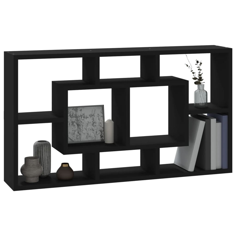 Wandschap 8 Vakken Zwart