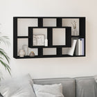 Wandschap 8 vakken 85x16x47,5 cm zwart bewerkt hout