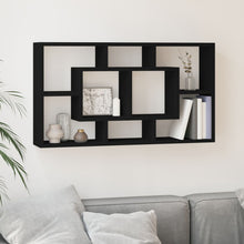 Wandschap 8 Vakken Zwart