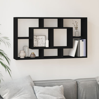 Wandschap 8 Vakken Zwart
