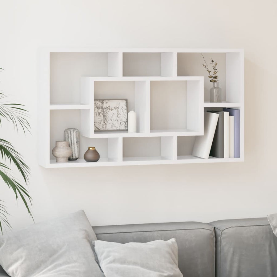 Wandschap 8 Vakken Hoogglans wit
