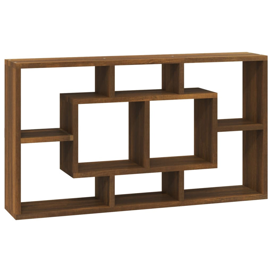 Wandschap 8 Vakken Bruineiken 1 bruin eikenkleur